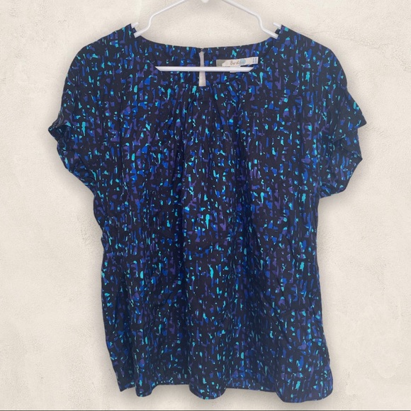 Boden Tops - Boden Blue Printed Ravello Short Sleeve Blouse Top Size 10